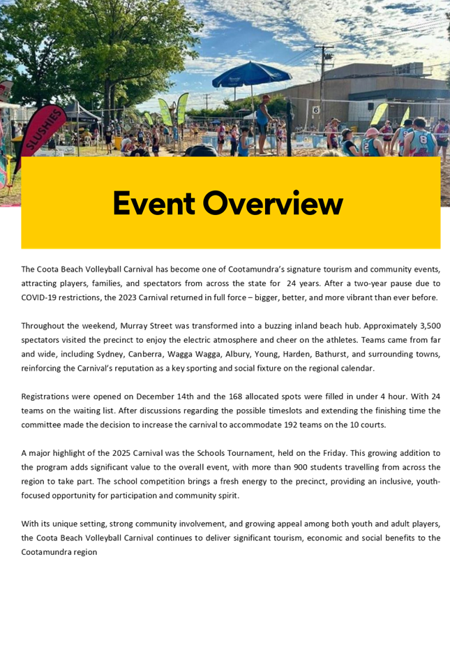 A page of a event overview

AI-generated content may be incorrect.
